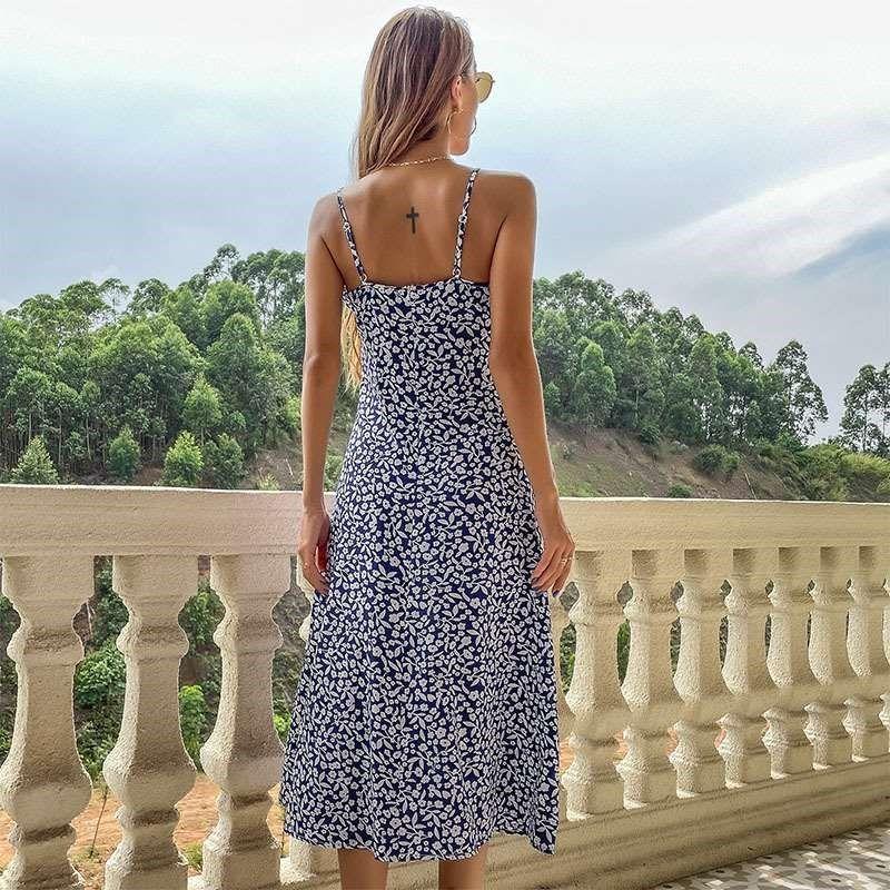 Summer New Floral Slip Ress Slimfit Slit Ress Womens Cloth