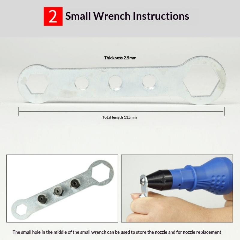 1 Set Multifunction Nail Gun Tool Electric Rivet Adapter Pull Drill Riveter Conversion Adapter Riveting Drill Rivet Adapter