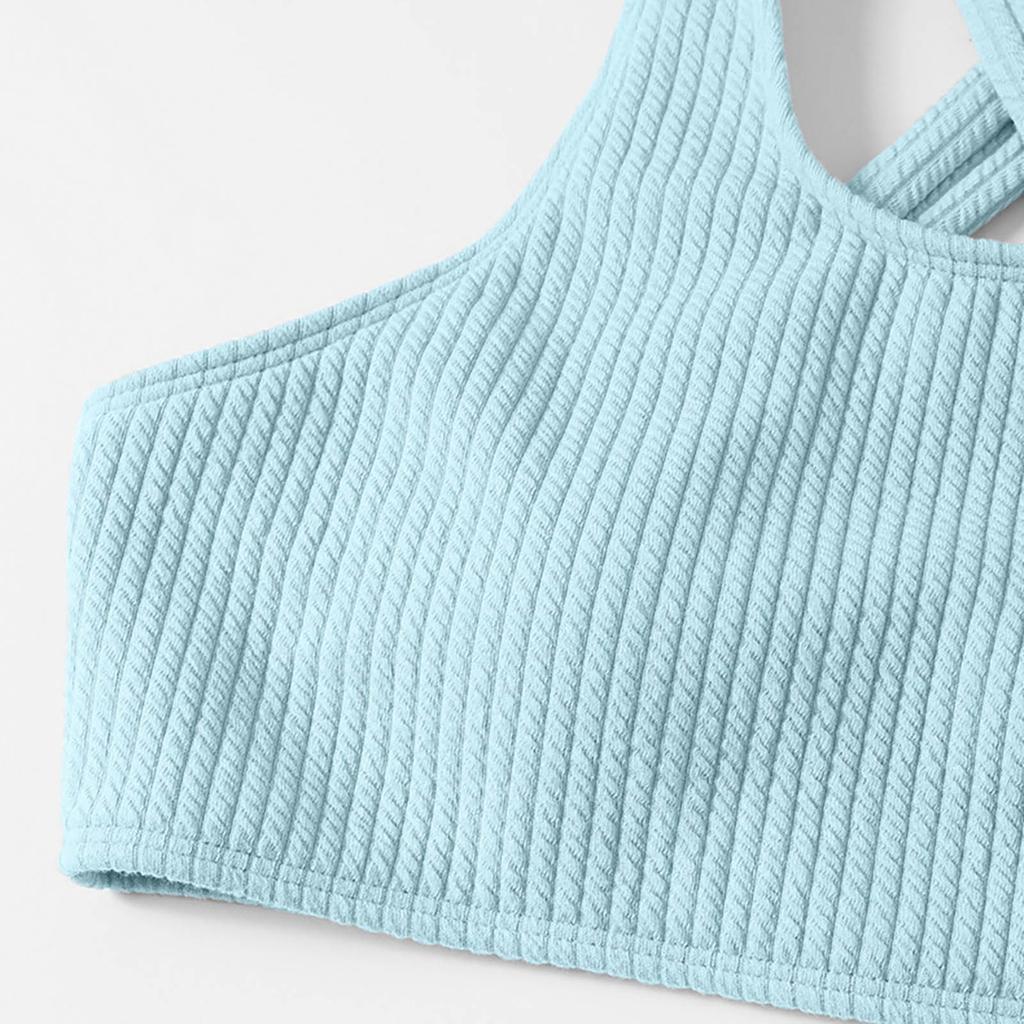 Women's Fashion U-Neck Backless High Waist Split Bikini  Springs Swimsuit(Two Piece)