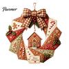 DIY Patchwork Craft Supplies Wreath Kit, Christmas Sewing Seasonal Patterns, Farmhouse Style Crafts Fabric Kit for Adults, Front Door Wall Decor