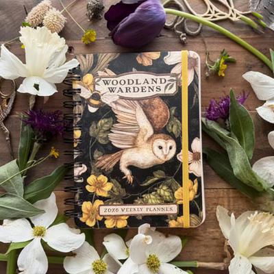 Woodland Wardens 2026 Weekly Planner Spiral Bound Notebook with Nature-Themed Cover 17-Month Organizer for School Office Personal Use