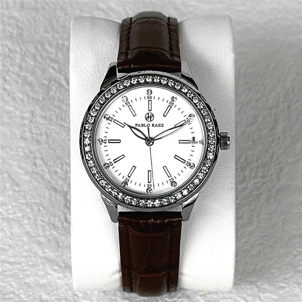 Pablo Raez Women's Luxury Gold Rhinestone Waterproof Wristwatch