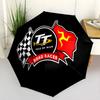 Isle Man Tt Race Compact Travel Automatic Umbrella with 8-Rib Durable Plastic & Iron Perfect for Outdoor Adventures Elegant Women's Umbrella