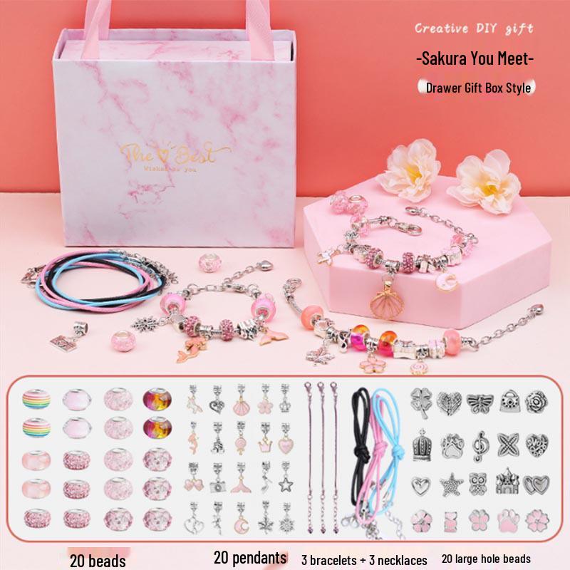 DIY Handmade Crystal Bead Bracelet Set - Holiday Gift Jewelry Accessories