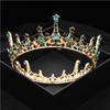 Baroque Vintage Royal Queen King Round Crystal Wedding Crown Bridal Tiaras and Crowns Diadem Bride Hair Jewelry Accessories