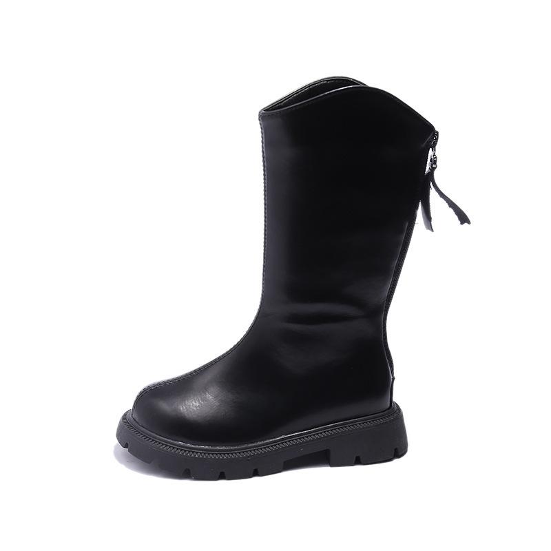Kinder-Einzelstiefel Herbst neuer Stil für Mädchen mittleren Alters und junge Kinder modische Lederstiefel
