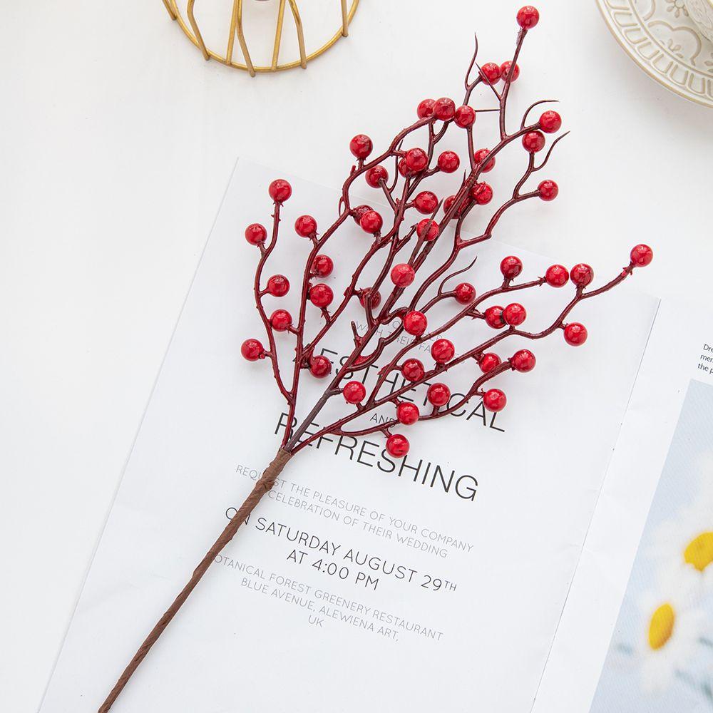 Artificial Flowerplant Holly Little Red Fruit Wholesale New Year Christmas Home vase livingroom Wedding Holiday Party diy Decor
