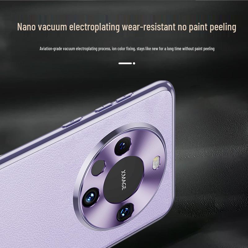 Huawei Mate60 Pro Protective Leather Case - Drop-Proof, Plain Design