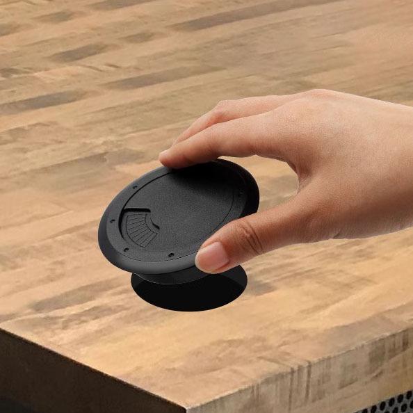Round Desktop Cable Organizer & Decoration Ring – Cable Hole Cover & Wiring Outlet Seal