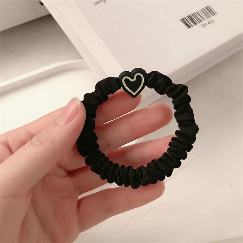 Elasticity Rubber Band Simple Temperament Solid Color Love Hair Ring Hair Accessories High Ponytail Durability for Women