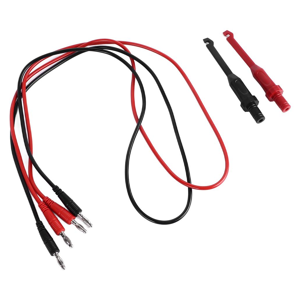 4mm Dual Banana Plug Test  s with Repair Testing Hooks Black Red Silicone Resin Electrical Testing Wire 1M 10A