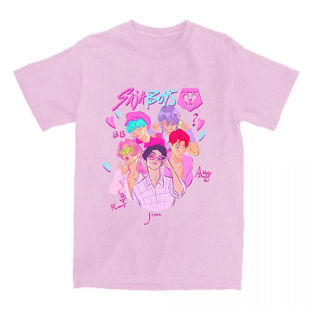 საძა ბოის კომფორტ კოლორსის მაისური KPop დემონი მონადირეების პრინტით მაისური ზაფხულის მოკლემკლავიანი ბამბის მაისური მოდური ქალის მამაკაცის ტანსაცმელი