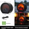 LED Fireplace Simulation Decorative Ornament: Creative Small Candle Holder with Charcoal Flame and Hurricane Lamp Design.