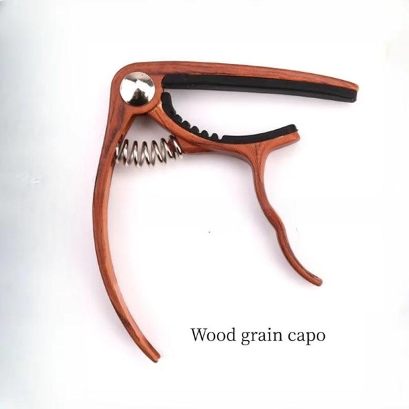 Wood-Grain Capo Capo for Folk, Classical, and Acoustic-Electric Guitars Universal Capo for Ukulele Small Hand Grip