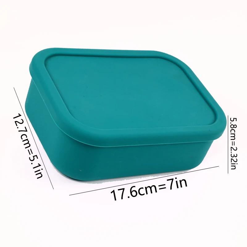 3Size Silicone Food Storage Containers Hard-Shell Silicone Bento Lunch Box Container with Lids Microwave Dishwasher Freezer Safe