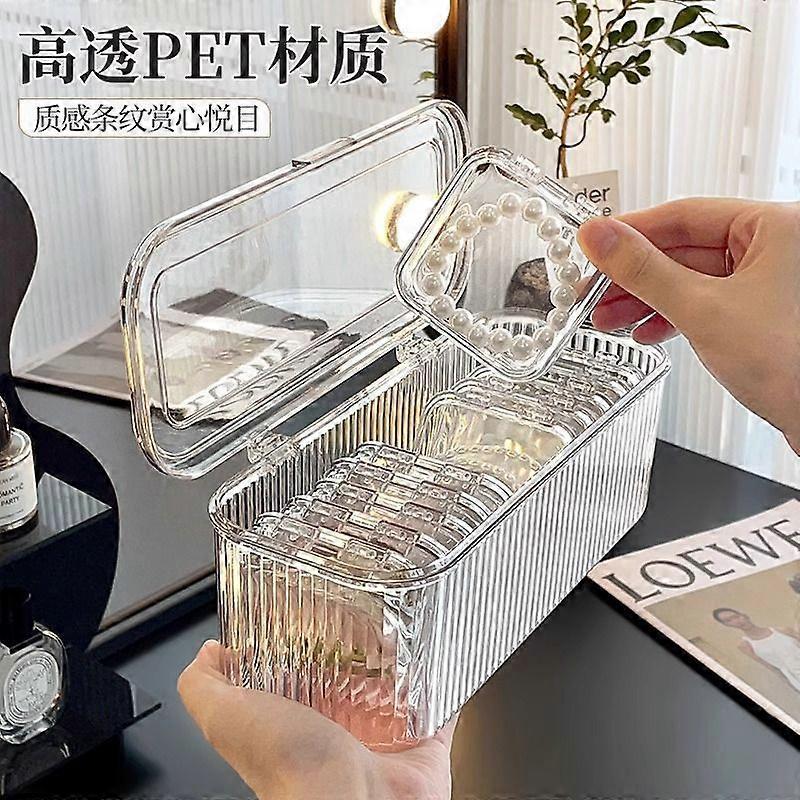 14-Pack Press On Nails Storage Box Set  7.5x7.5cm Clear Nail Organizers with Large Ribbed Case, for Nail Art, Salons & Home Use