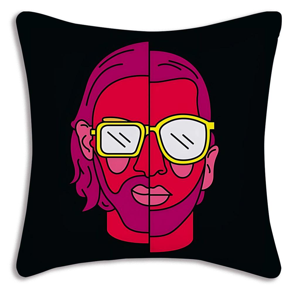 French rapper PNL Pillow Covers Cartoon Sofa Decorative Home Double-sided Printing Short Plush Cute Cushion Cover