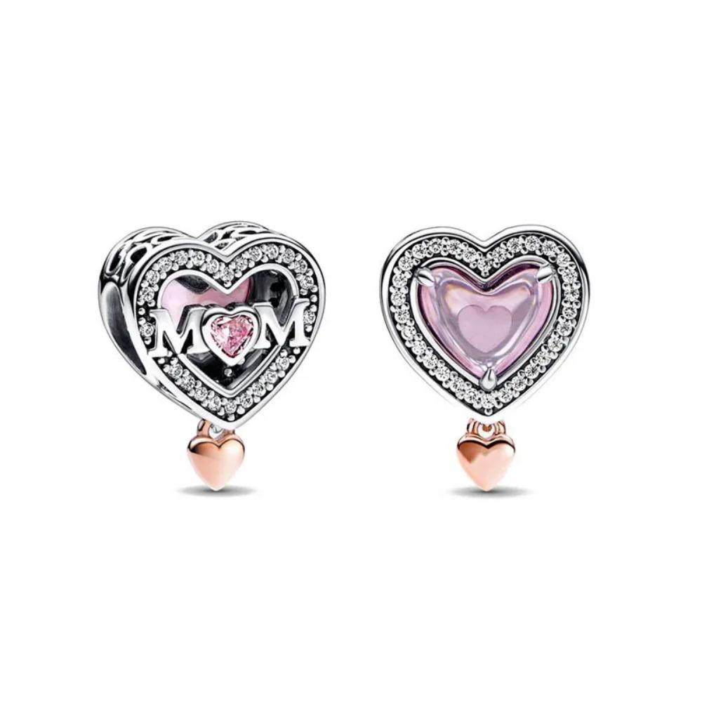 925 Silver Family Charm Fit Original Bracelet Jewelry Pendant Boy Girl Sparkling Mom Bead Sisters Dangle Plated