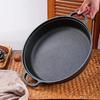 Non-Stick Cast Iron Skillet Non-coated Wok Kitchen Cookware Stir-fry Pan  Outdoor