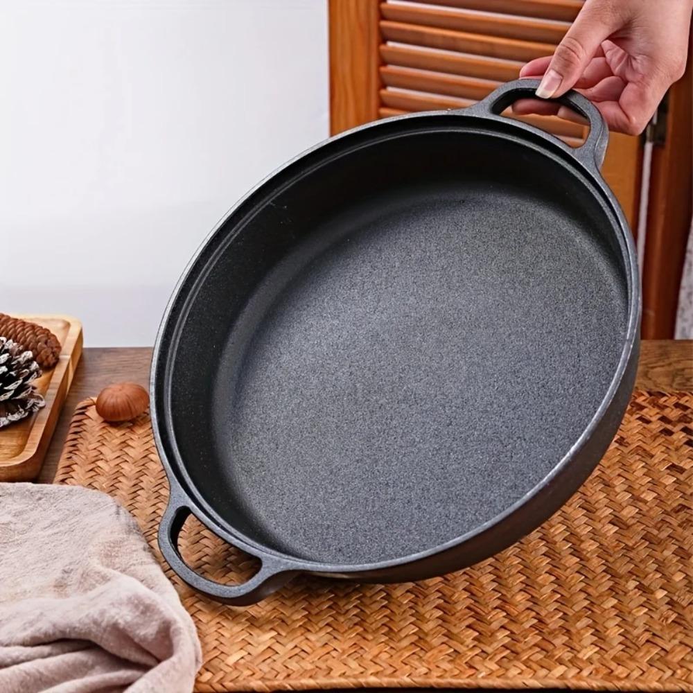 Non-Stick Cast Iron Skillet Non-coated Wok Kitchen Cookware Stir-fry Pan  Outdoor