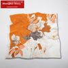 Shanghai Gushi Silk Scarf for Women, 100% Mulberry Silk Square Scarf, Gift Box, Holiday Present for Mom, Amber Gold Tea