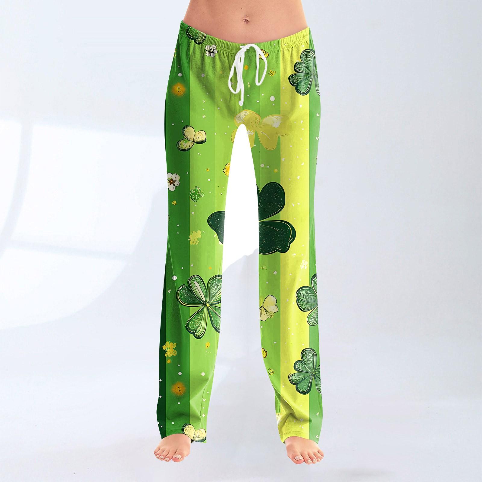 

Женская мода Свободный повседневный St. Повседневные брюки с принтом ко Дню Святого Патрика XL