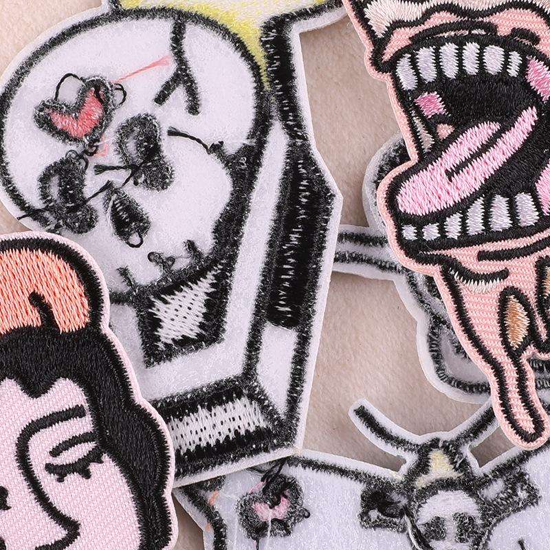 Custom Skull Ghost Butterfly Embroidered Cloth Patch for DIY Clothing