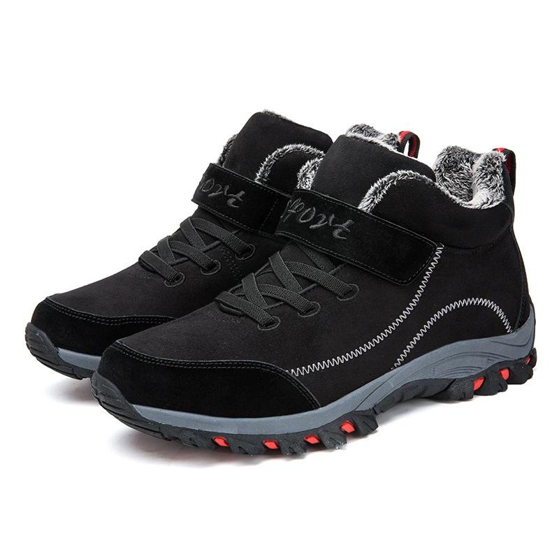 Waterproof Autumn Winter Men Boots Suede Warm Snow Women Boots Men Work Casual Shoes High Top High-top Non-slip Ankle Boots