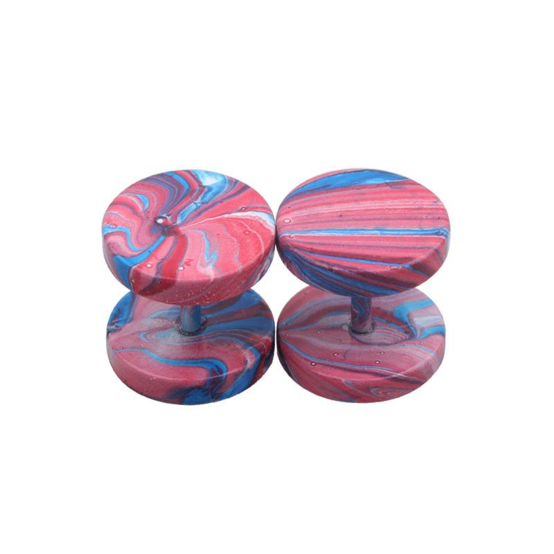 2pcs 16G Colorful Stainless Steel Round Stud Earrings For Women Dumbbell Piercing Earrings Men Punk Jewelry 8mm 10mm