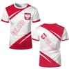 Maglia da Calcio Grafica con Bandiera Polacca alla Moda per Uomo Abbigliamento Estivo Emblema Nazionale T-shirt Stampate 3D Magliette Sportive Casual Top