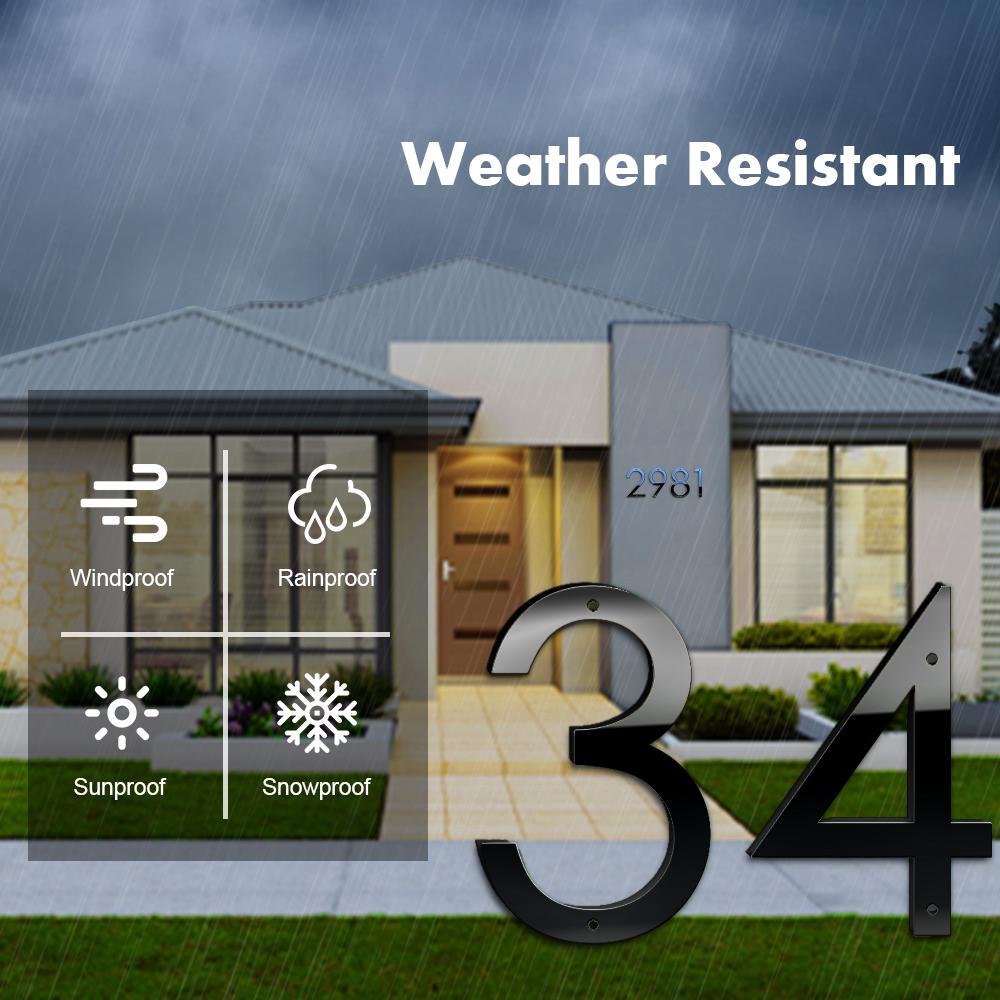 5 Inches House Number Durable Stainless Steel Number 3 Three Weather 3D Modern Outdoor Numbers for Home Gate Yard Mailbox Black