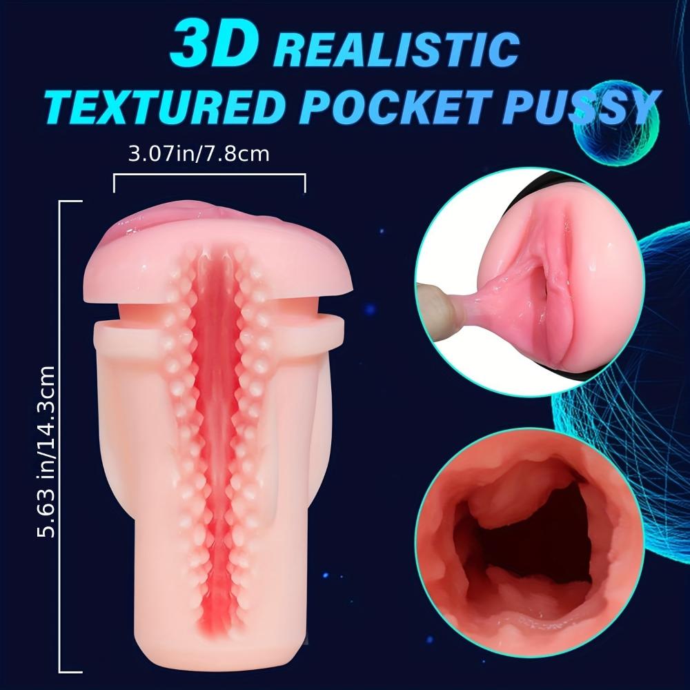 Sex Toys Automatic Male Masturbator - Adult Toys Penis Pump 4 Sucking, Vibration and Thrust Modes Pocket Pussy Vagina Male Stroker