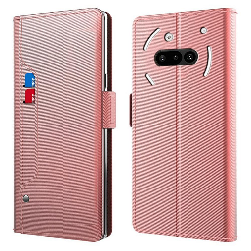 

Ни за что Телефон (3a) Чехол-подставка из искусственной кожи Чехол для телефона Держатель для карт Зеркало Rose Gold