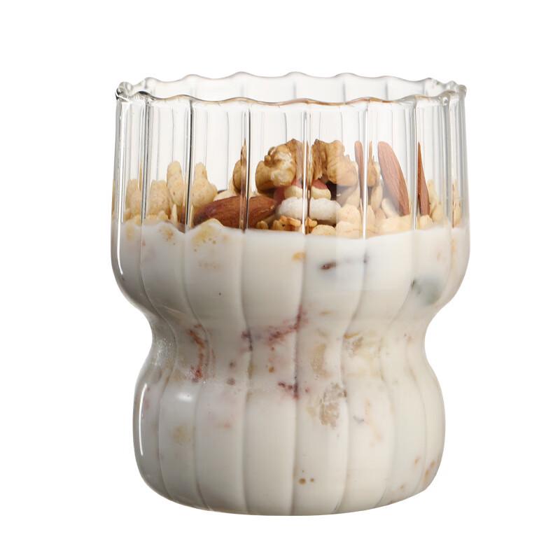 Shangqi Striped Chubby Glass Breakfast Cup