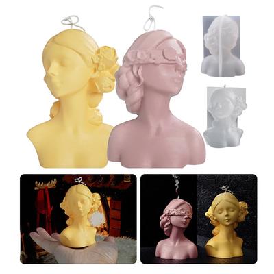 3D Rose Augenbinde Augen schließendes Mädchen Silikon Kerzenform Handgemachtes Kerzenherstellungs-Set DIY Gips Harz Seife Produktionswerkzeug