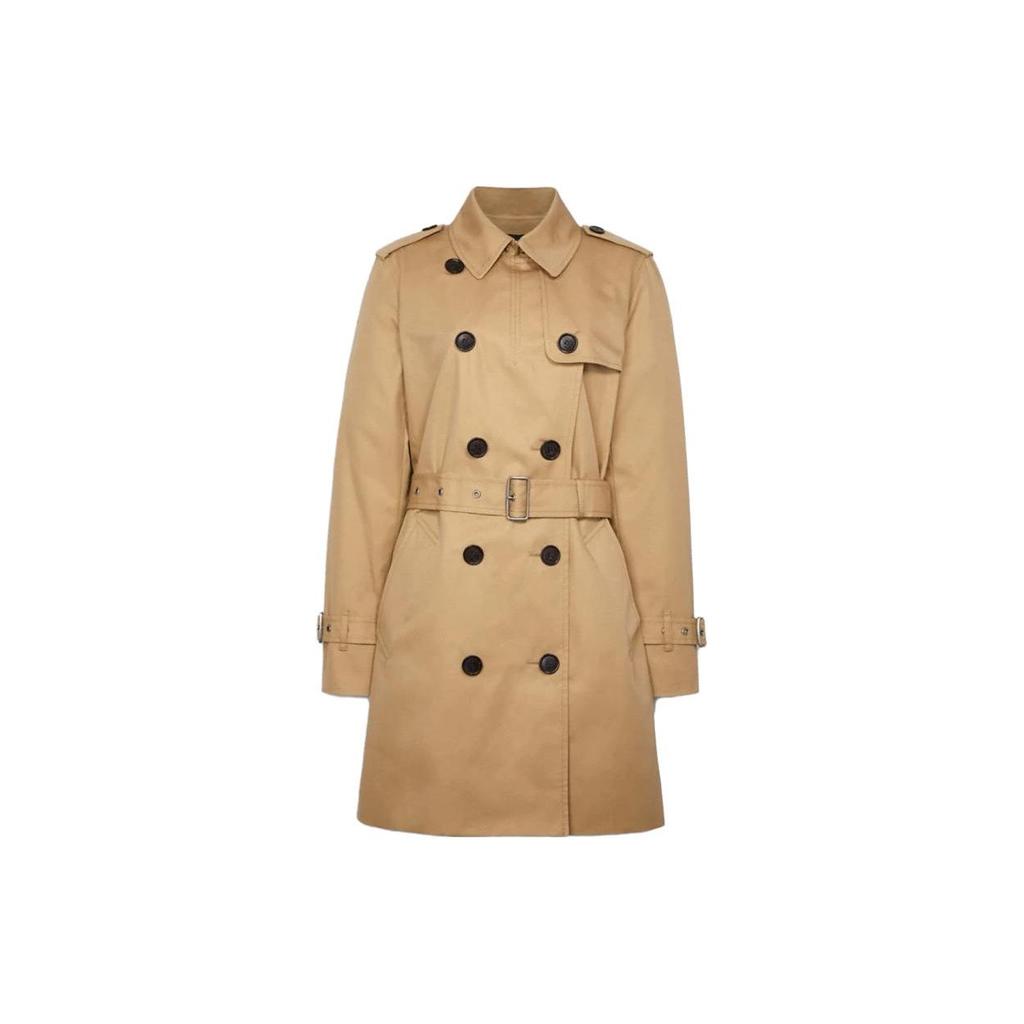 Coach Coats Women's Khaki Lapel Moderate Straight Fit CG043-EAL