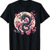 T-shirt Vintage Drago Cinese Arte Asiatica Fiore di Ciliegio Rosa