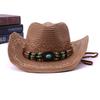 Hot Hat Women's Panama Hat Ethnic Style Face Small Straw Hat Sunscreen Shade American Western Cowboy Hat