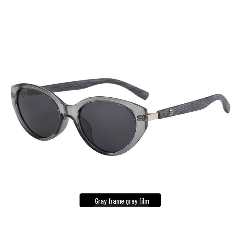 Women s Cat Eye Sunglasses: European & American Style, Polarized TR90 Wood Grain, UV400 Protection, High-End, Slimming Effect