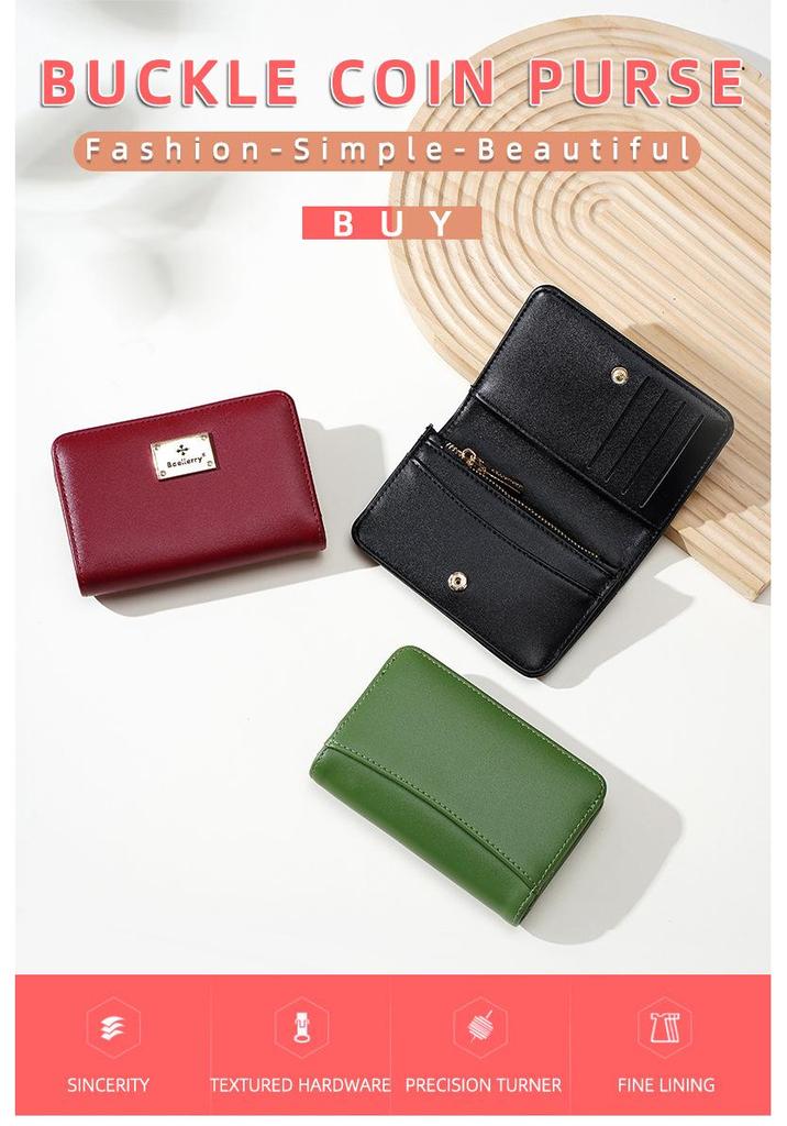 Stylish Women's Short Wallet & Card Holder with Zipper Coin Purse