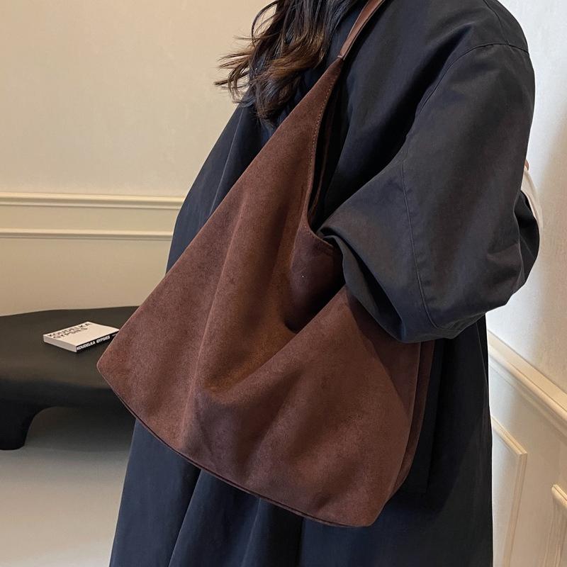 Mother and Child Bag Fashionable Vintage Underarm Suede One-shoulder Women's Bag Large Capacity Tote Bag