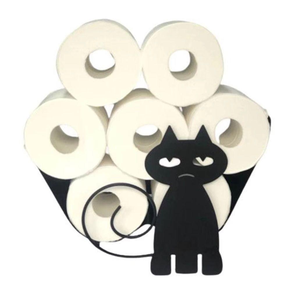 Paper Rolls Toilet Paper Holder Wall Decoration Towel Roll Shelf Black Kitchen Paper Shelf  Hotel