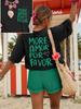 More Amor Por Favor Women's Retro Spanish Love Graphic Casual Top Aesthetic Clothes T Shirts