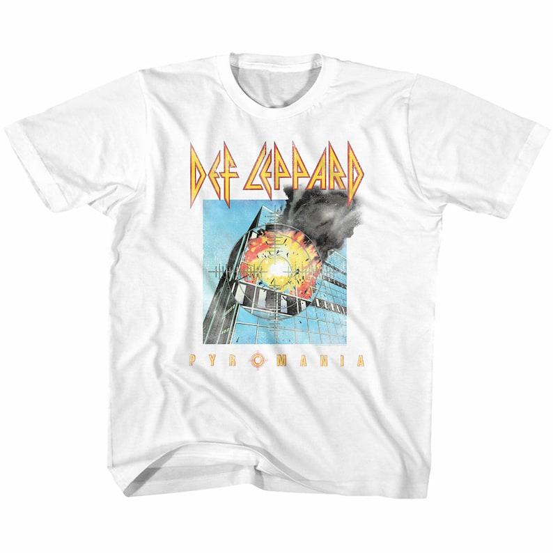 Def Leppard Faded Pyromania White Kids T-Shirt Youth Toddler 130