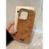 Autumn and Winter Brown Leather Three Dimensional Flowers Suitable for Apple 16promax Mobile Phone Case IPhone 14 Anti Fall 13 11