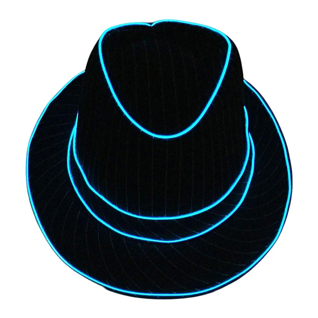 LED Top Hat for Women Men Flashing Nightclub Hat Light Up Blues Hat Adult Unisex Costume Hat Halloween Party Props Hat