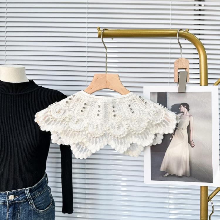 Floral Shirt Collar Detachable Embroidery Faux Collar Female Clothes Accessories