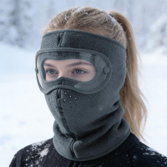 Ochelari de protecție Toamnă Iarnă Mască de protecție pentru față Bărbați Femei Mască caldă din fleece pentru față Vreme rece Ciclism în aer liber Scut facial complet anti-aburire Guler termic