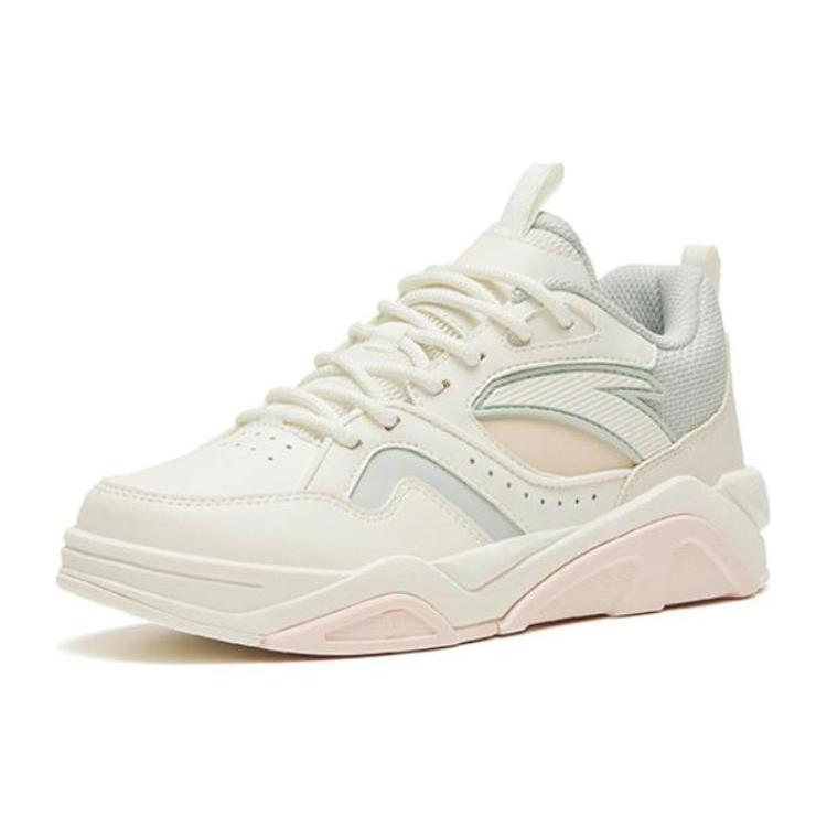 New Anta Flame 3.0 Lightweight And Wear Resistant Low Top Skateboard Shoes Women's White Blue 122248089-1