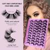 20 Pairs Of Mixed Imitation Mink False Eyelashes Naturally Curled Eyelashes Nude Makeup Thick Eyelashes